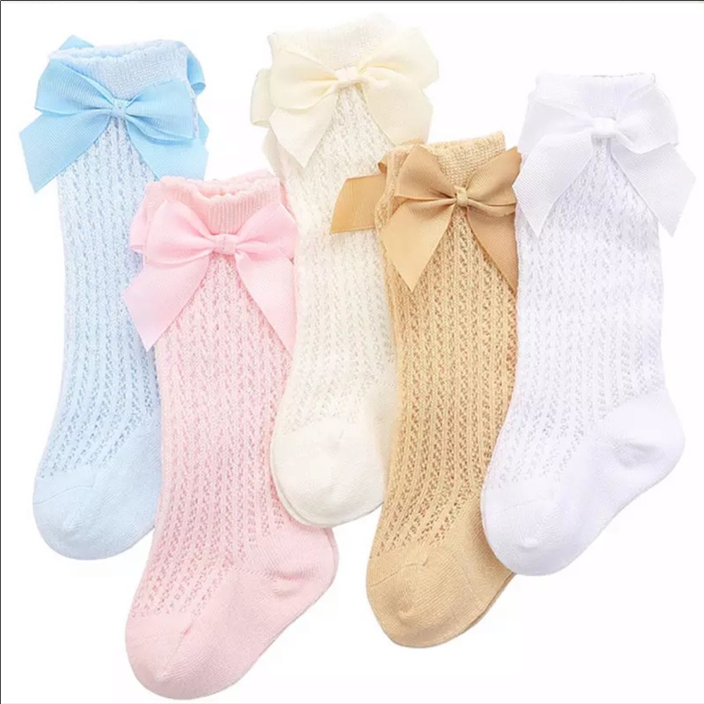 5 Pairs Knee high Socks for baby girls - Picture 4 of 16